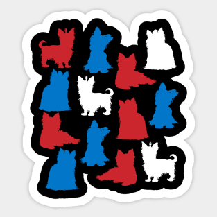 Patriotic Yorkie Dog America Flag 4Th Of July Sticker